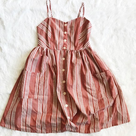 3 for 20$ // Orange Striped Summer Dress - Picture 1 of 4